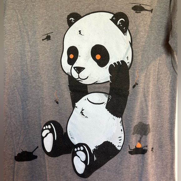 Spectacular Threadless Pandamonium + Control Bear tee. Ladies size Large 🐼🤍🖤 🚁 - Picture 2 of 4